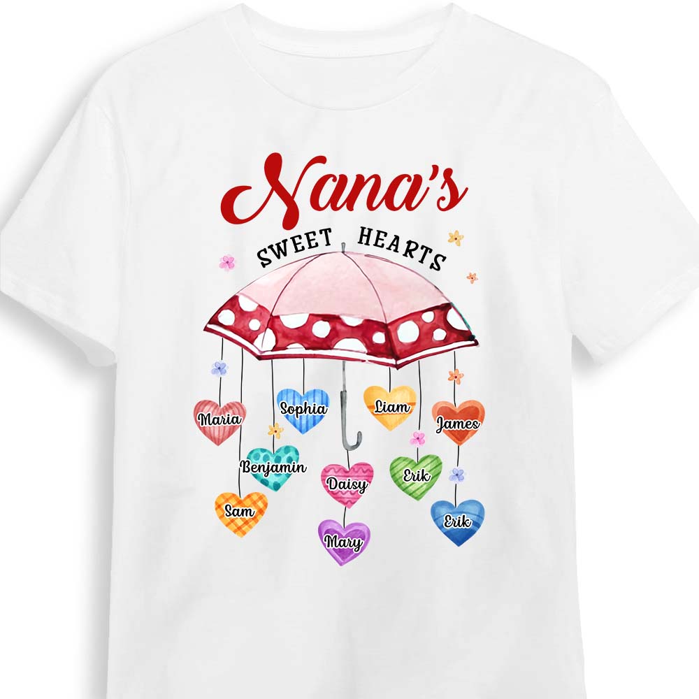 Personalized Gift For Grandma Umbrella Nana's Sweet Hearts Shirt Hoodie Sweatshirt 28748 Primary Mockup