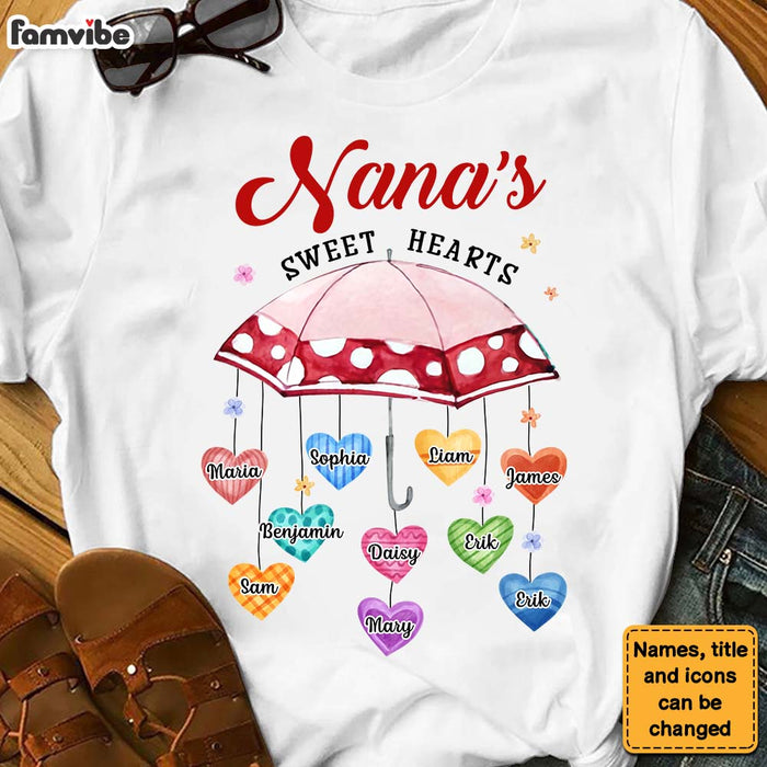 Personalized Gift For Grandma Umbrella Nana's Sweet Hearts Shirt - Hoodie - Sweatshirt 28748 1