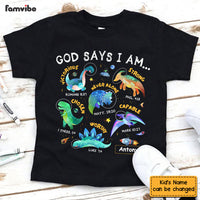 Personalized Gift For Grandson Space Dinosaur God Says I Am Kid T Shirt 28751 thumb 1