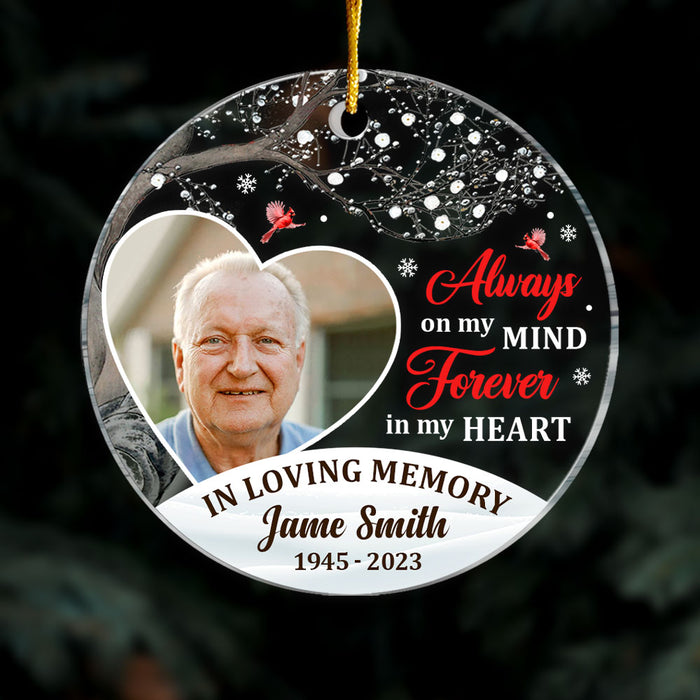 Personalized Memorial Christmas Gift Custom Photo Circle Ornament 28752 1
