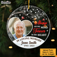 Personalized Memorial Christmas Gift Custom Photo Circle Ornament 28752 thumb 1