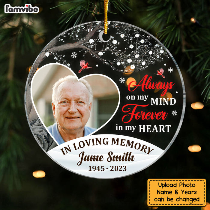 Personalized Memorial Christmas Gift Custom Photo Circle Ornament 28752 1
