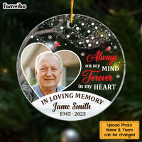 Personalized Memorial Christmas Gift Custom Photo Circle Ornament 28752 thumb 1