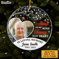Personalized Memorial Christmas Gift Custom Photo Circle Ornament 28752 thumb 1