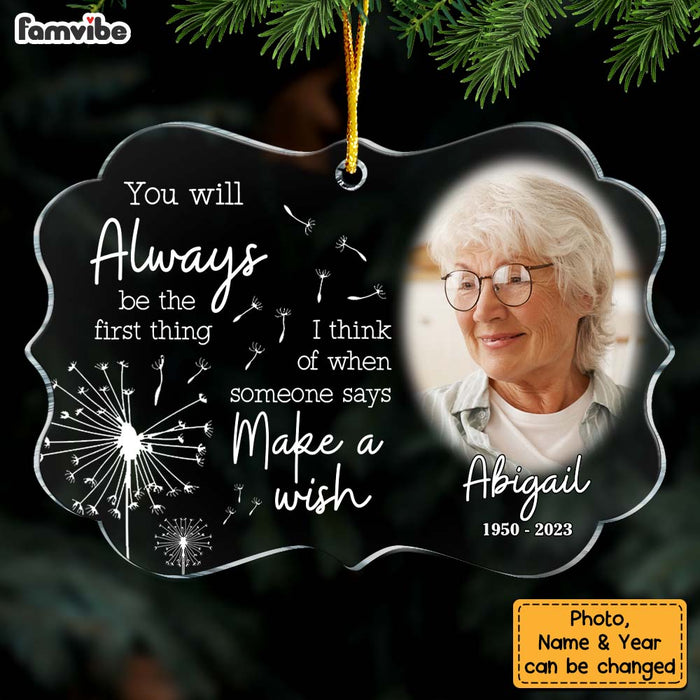 Personalized Memorial Gift Upload Photo First Thing I Think Benelux Ornament 28760 1