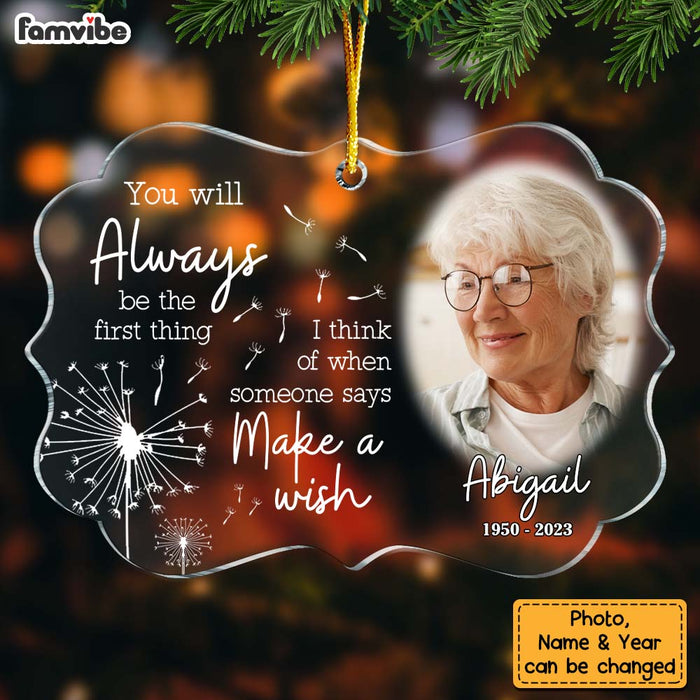 Personalized Memorial Gift Upload Photo First Thing I Think Benelux Ornament 28760 1
