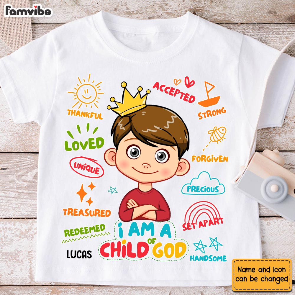 Personalized Gift For Grandson Child Of God Kid T Shirt 28762 Mockup Black