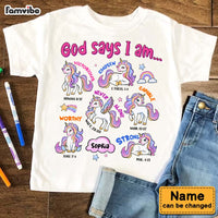 Personalized Gift For Granddaughter God Says I Am Unicorn Kid T Shirt 28770 thumb 1
