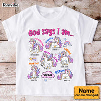 Personalized Gift For Granddaughter God Says I Am Unicorn Kid T Shirt 28770 thumb 1