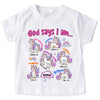 Personalized Gift For Granddaughter God Says I Am Unicorn Kid T Shirt 28770 1