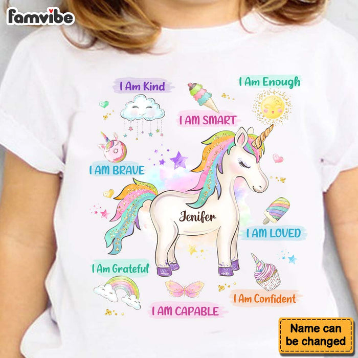 Personalized Gift For Granddaughter I Am Kind Unicorn Kid T Shirt 28771 1