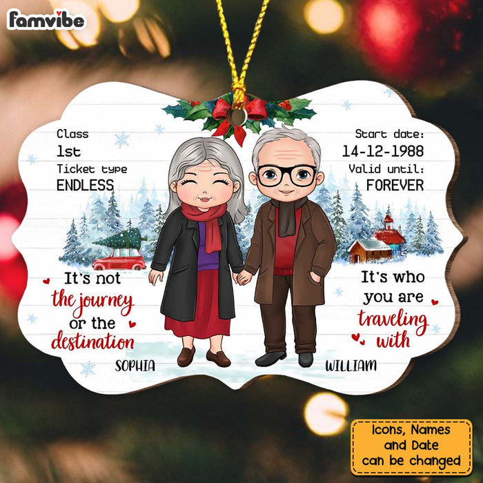 Personalized Christmas Gift For Couple Love Train Ticket Benelux Ornament 28776 1