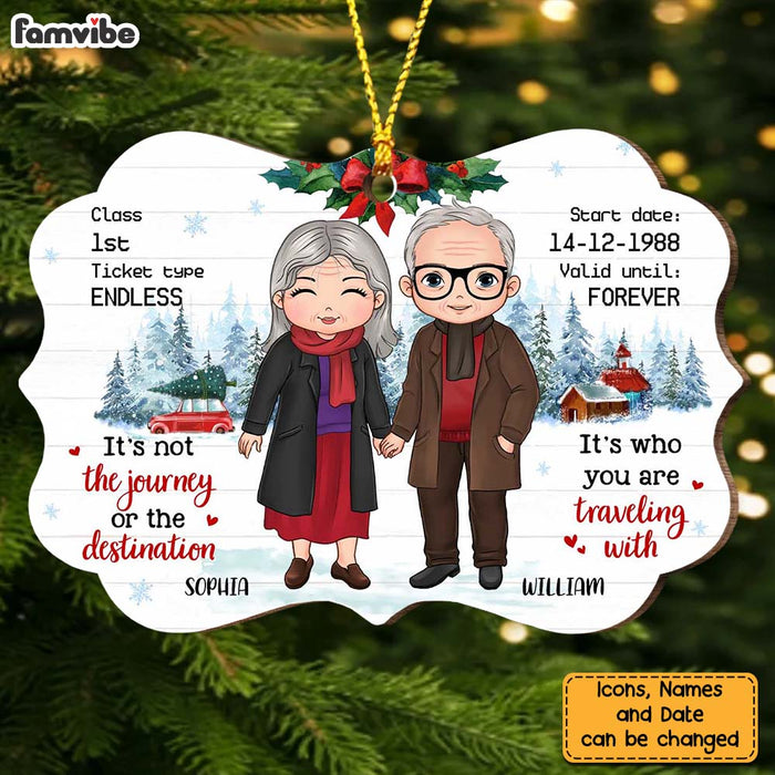 Personalized Christmas Gift For Couple Love Train Ticket Benelux Ornament 28776 1