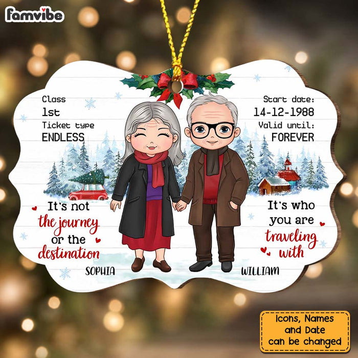 Personalized Christmas Gift For Couple Love Train Ticket Benelux Ornament 28776 1