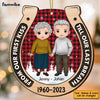 Personalized Christmas Gift For Couple Horseshoe Our First Kiss Ornament 28778 1