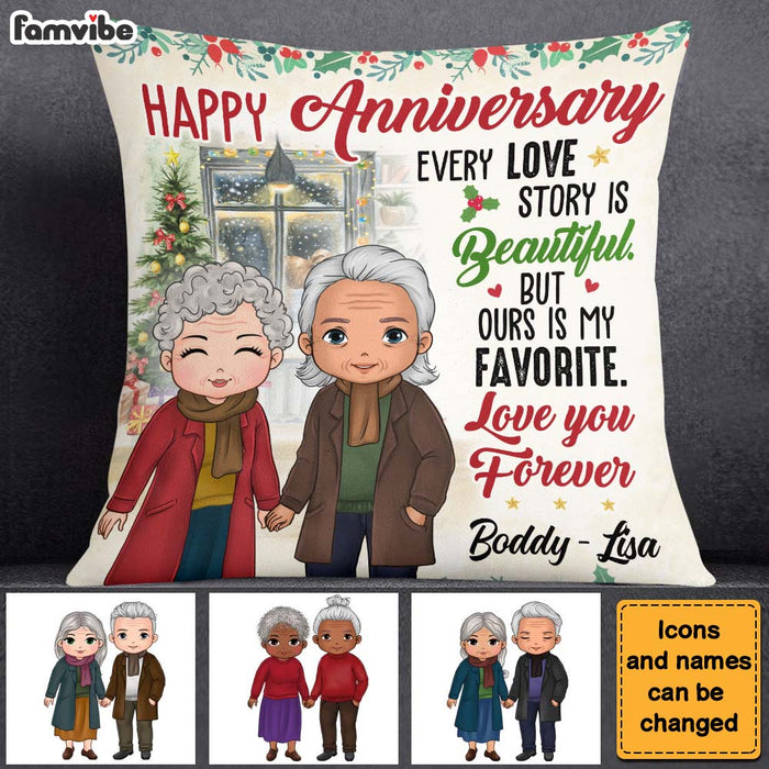 Personalized Anniversary Christmas Gift For Old Couple Pillow 28779 1