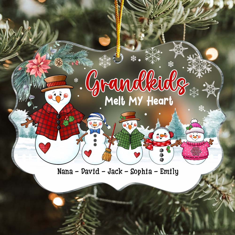 Personalized Christmas Gift For Grandma Grandkids Melt My Heart Benelux Ornament 28781 Primary Mockup