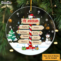 Personalized Gift For Family Christmas Post Sign Circle Ornament 28788 thumb 1