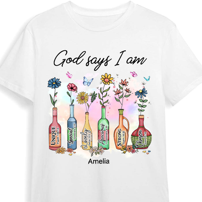 Personalized Gift For Daughter Gods Says I Am Flower Bouquet Shirt - Hoodie - Sweatshirt 28793 1