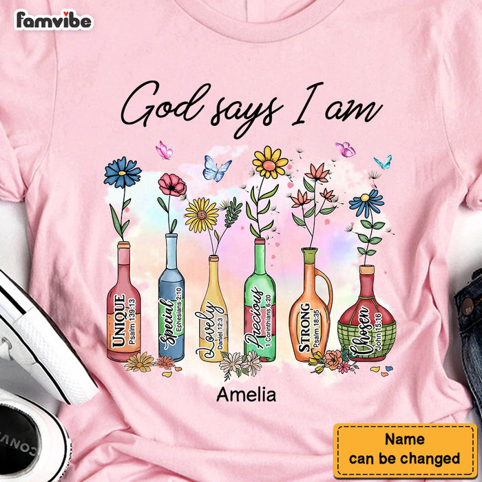 Personalized Gift For Daughter Gods Says I Am Flower Bouquet Shirt - Hoodie - Sweatshirt 28793 1