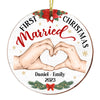 Personalized Gift For Couple First Christmas Circle Ornament 28796 1