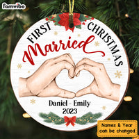 Personalized Gift For Couple First Christmas Circle Ornament 28796 thumb 1