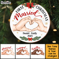 Personalized Gift For Couple First Christmas Circle Ornament 28796 thumb 1