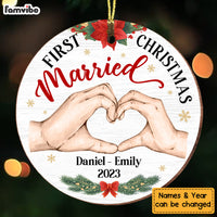 Personalized Gift For Couple First Christmas Circle Ornament 28796 thumb 1