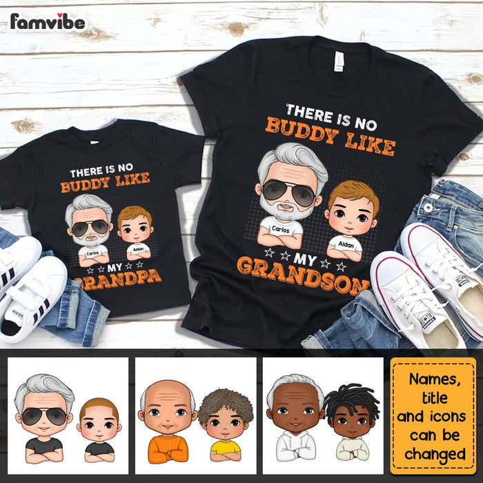 Personalized There Is No Buddy Like My Grandpa Adult And Kid Tee 28797 1