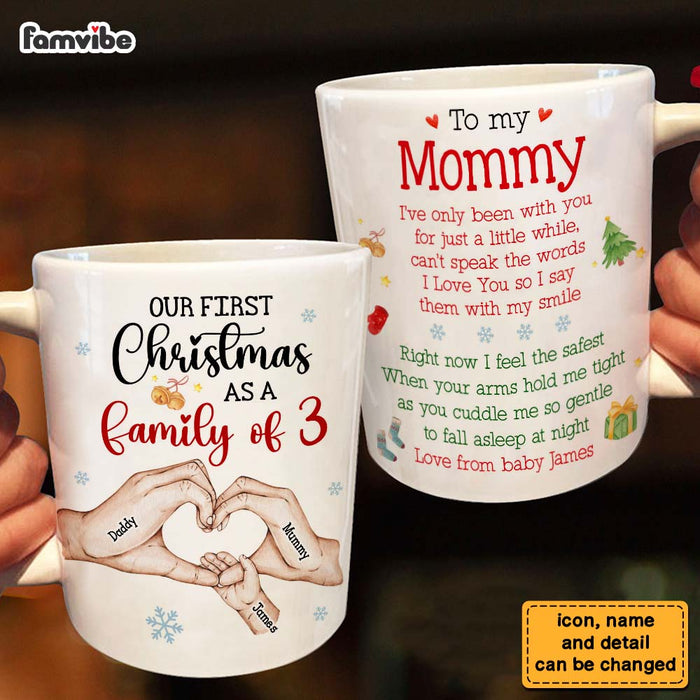 First Christmas As A Mom Funny Christmas Gift New Mommy Mug 11oz 