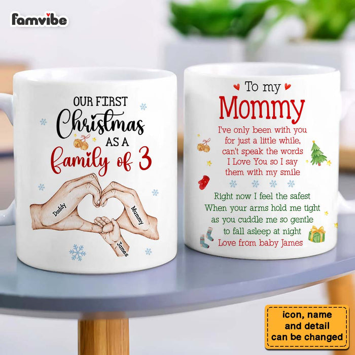 Personalized Mommy First Christmas Mug, New Parents Christmas