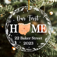 Personalized Christmas Gift For Family Our First Home Acrylic Circle Ornament 28800 thumb 1