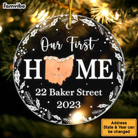 Personalized Christmas Gift For Family Our First Home Acrylic Circle Ornament 28800 thumb 1
