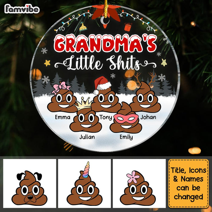 Personalized Grandma's Little S Circle Ornament 28806 1