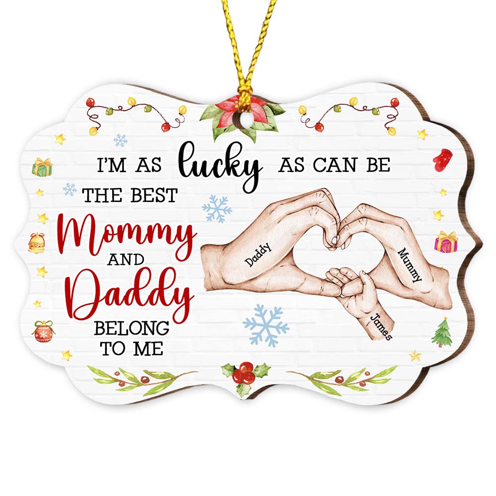 Personalized Gift For Baby First Mommy & Daddy Belong To Me Benelux Ornament 28807 Primary Mockup