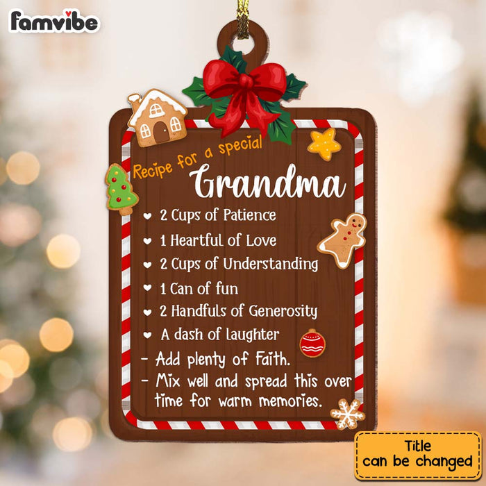 Personalized Recipe For A  Grandma Ornament 28811 1