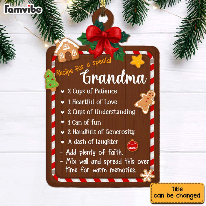 Personalized Recipe For A  Grandma Ornament 28811 1