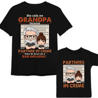 Personalized Grandpa Granddaughter Partner in Crime Adult And Kid Tee 28813 thumb 1