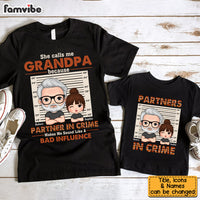 Personalized Grandpa Granddaughter Partner in Crime Adult And Kid Tee 28813 thumb 1