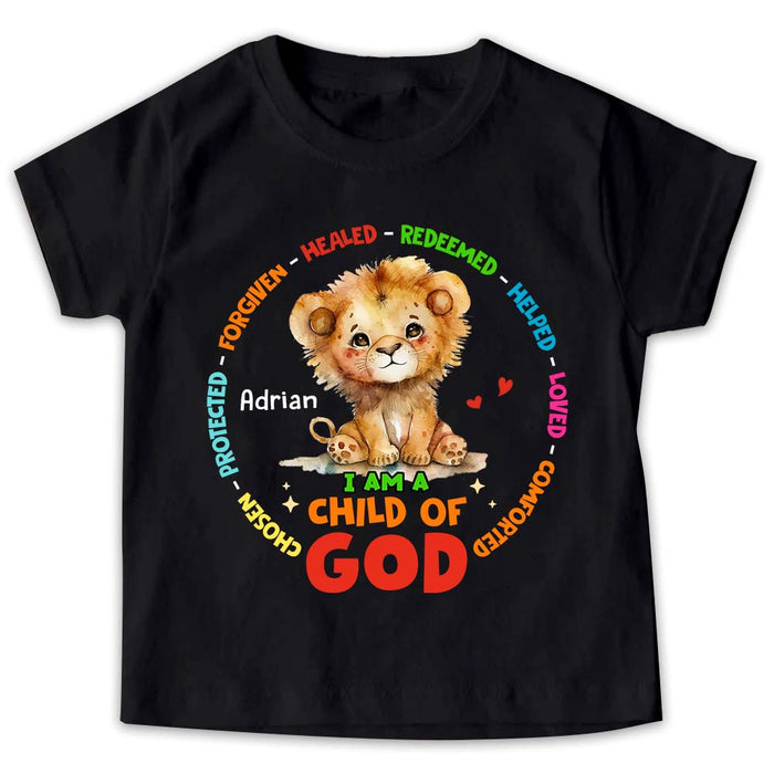 Personalized Gift For Grandson I Am A Child Of God Baby Lion Kid T Shirt 28814 1