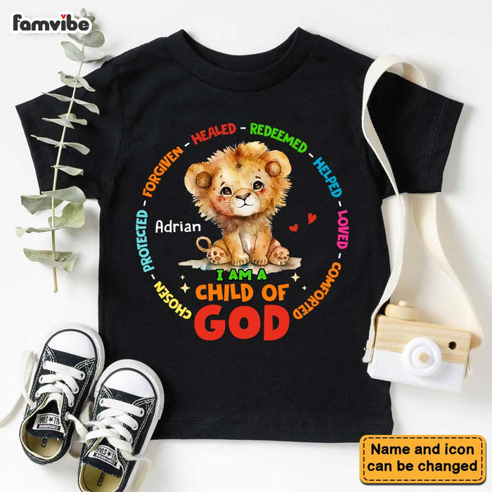 Personalized Gift For Grandson I Am A Child Of God Baby Lion Kid T Shirt 28814 1