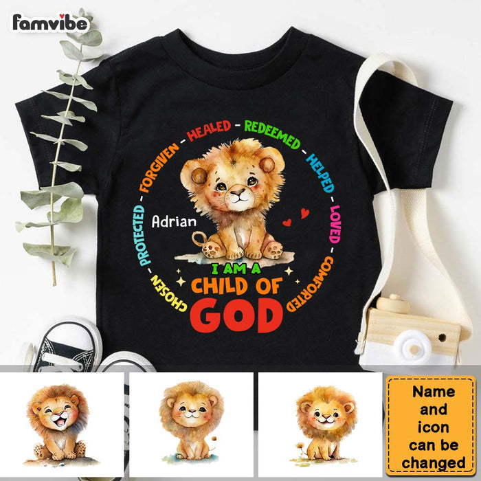 Personalized Gift For Grandson I Am A Child Of God Baby Lion Kid T Shirt 28814 1