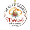 Personalized Gift For Couple First Christmas Married Heart Ornament 28815 Circle Ornament 1