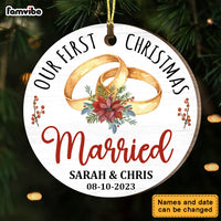 Personalized Gift For Couple First Christmas Married Heart Ornament 28815 Circle Ornament thumb 1