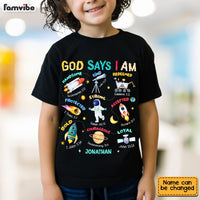 Personalized Gift For Grandson God Says I Am Space Theme Kid T Shirt 28819 thumb 1