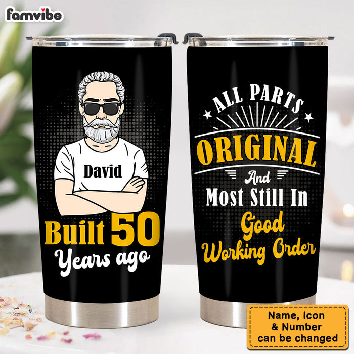 Personalized Gift For Grandpa Built 50 Years Ago Steel Tumbler 28821 1