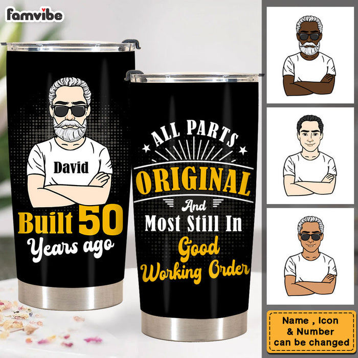Personalized Gift For Grandpa Built 50 Years Ago Steel Tumbler 28821 1