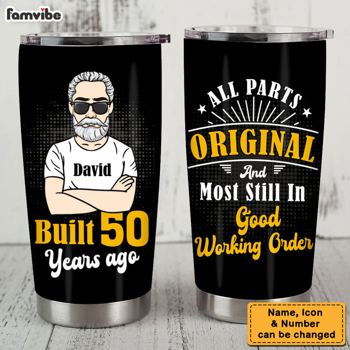 Personalized Gift For Grandpa Built 50 Years Ago Steel Tumbler 28821 1
