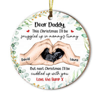 Personalized Pregnancy Scan Daddy To Be Hands Print Circle Ornament 28822 thumb 1