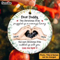 Personalized Pregnancy Scan Daddy To Be Hands Print Circle Ornament 28822 thumb 1